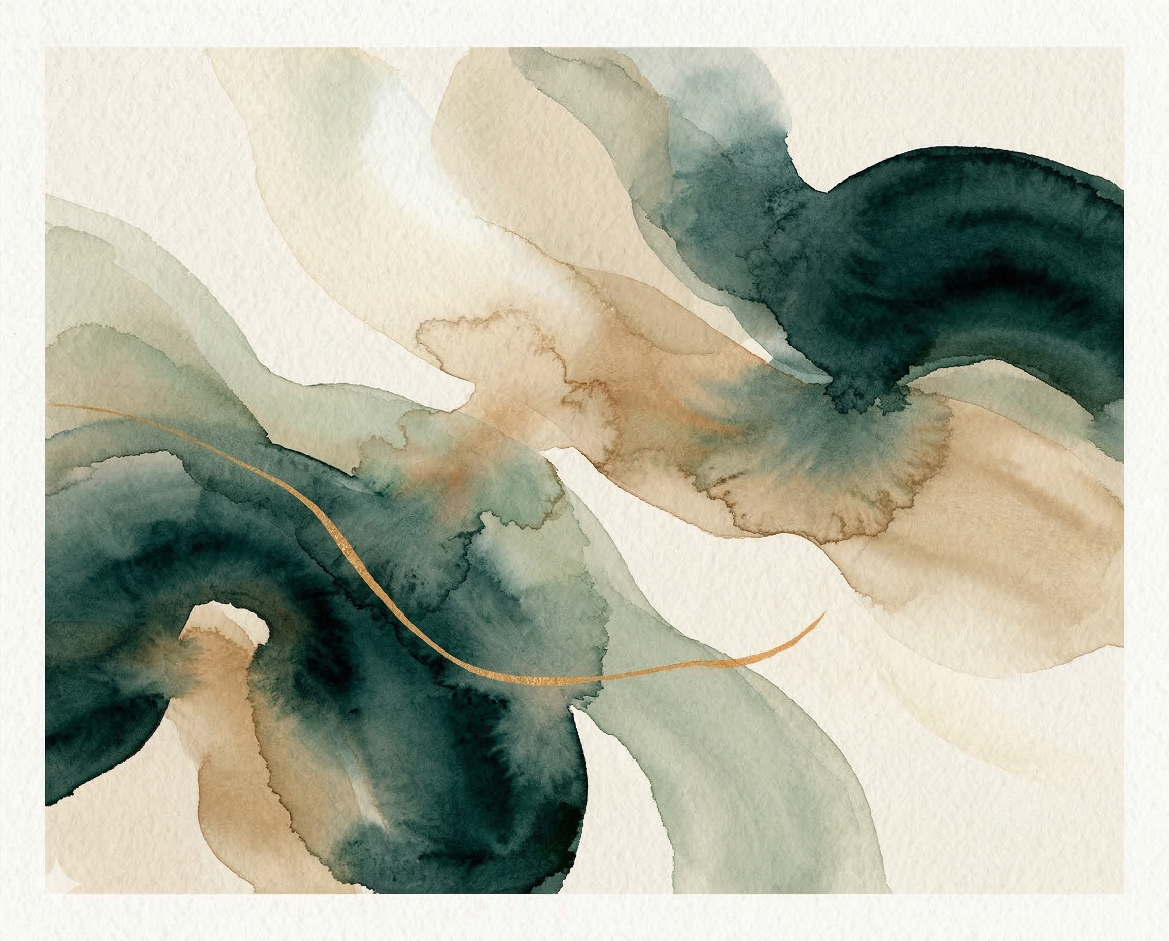 Abstrakti vesiv&auml;rimaalaus &mdash; l&auml;mmin tunnelma